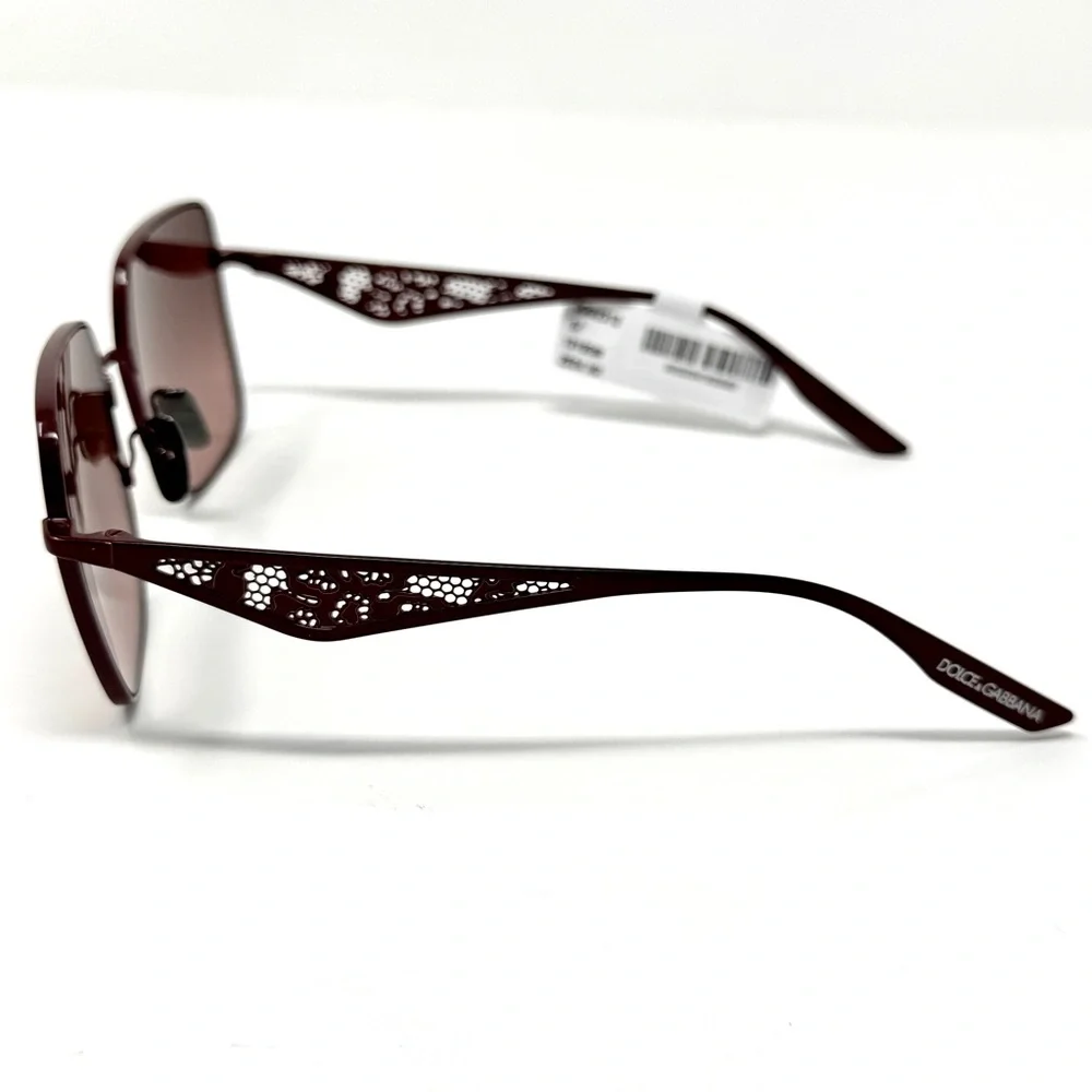 DOLCE & GABBANA Lace Square Sunglasses 57mm In Bordeaux - Picture 5 of 16